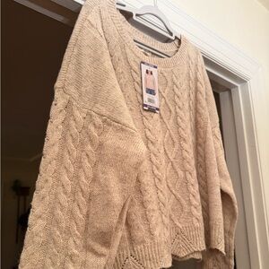 Lucky Brand Cable Knit Sweater - Beige